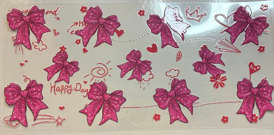16oz Pink Bows with Paper Airplanes Cup Wrap