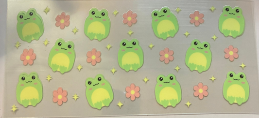16oz Floral Frogs Cup Wrap