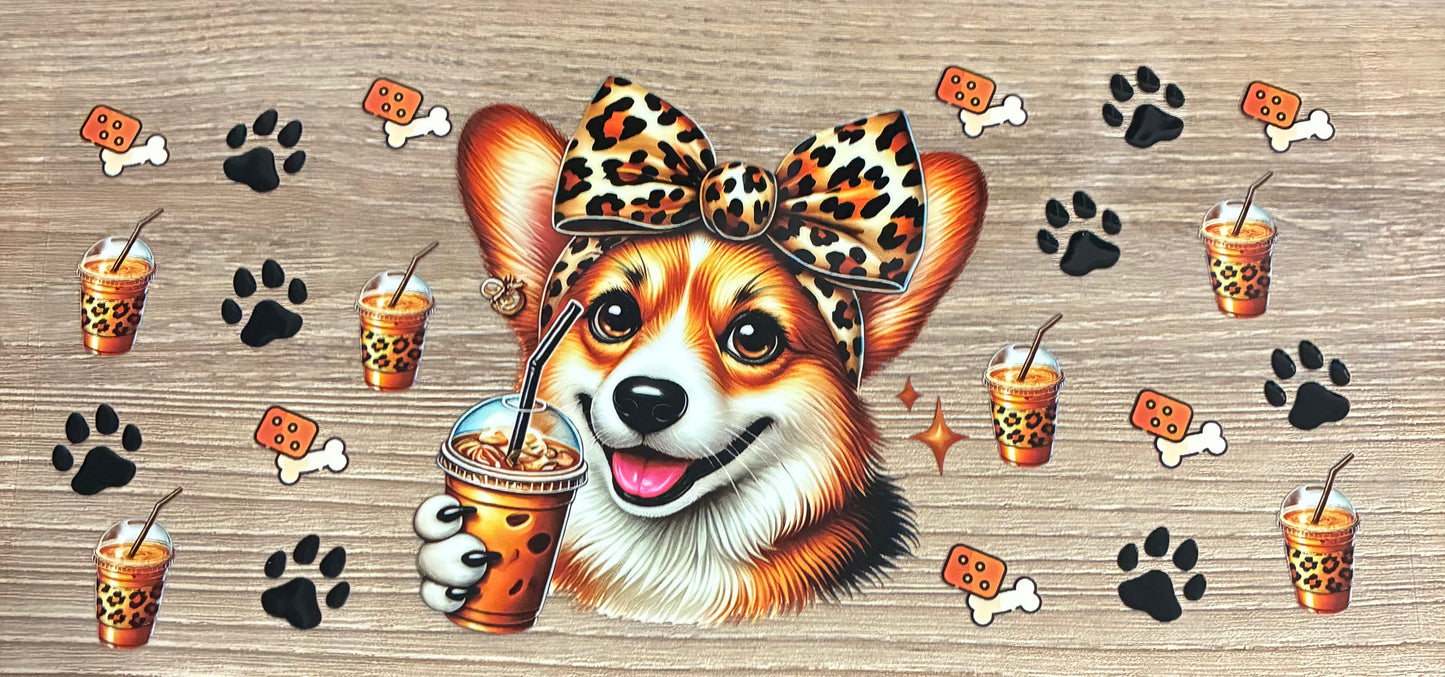 16oz Coffee Corgi Cup Wrap
