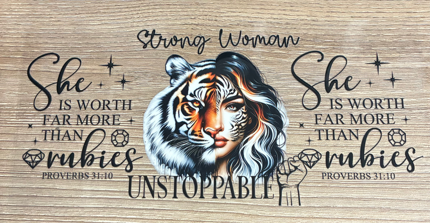 16oz Tiger Girl Inspiration Cup Wrap