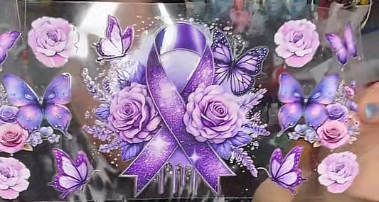 16oz Purple Ribbon Cup Wrap