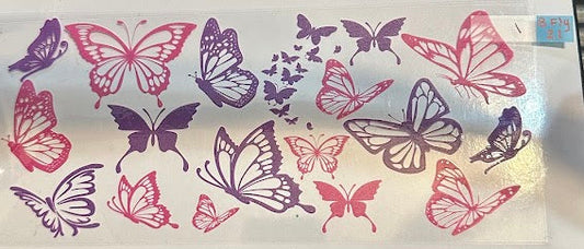 16oz Pink and Purple Butterflies Cup Wrap