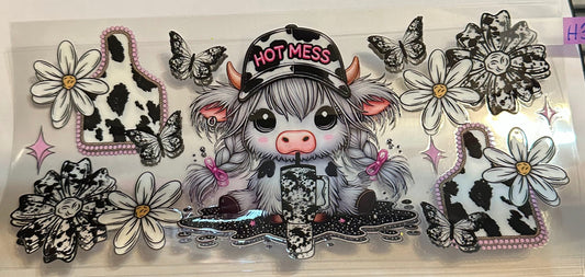 16oz Hot Mess Highland Cow Cup Wrap