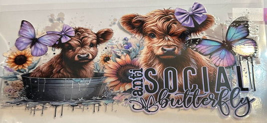 16oz Anti Social Highland Cow Cup Wrap