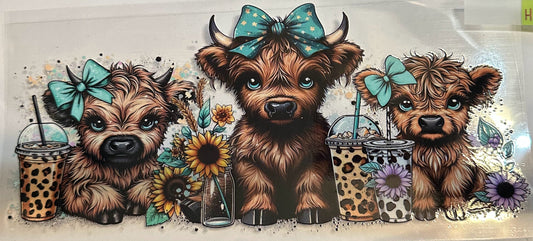 16oz Highland Cow Coffee Cup Wrap