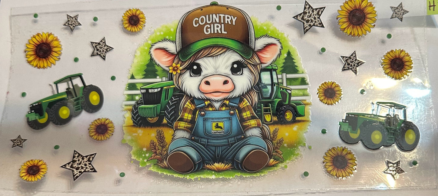 16oz Farm Highland Cow Cup Wrap