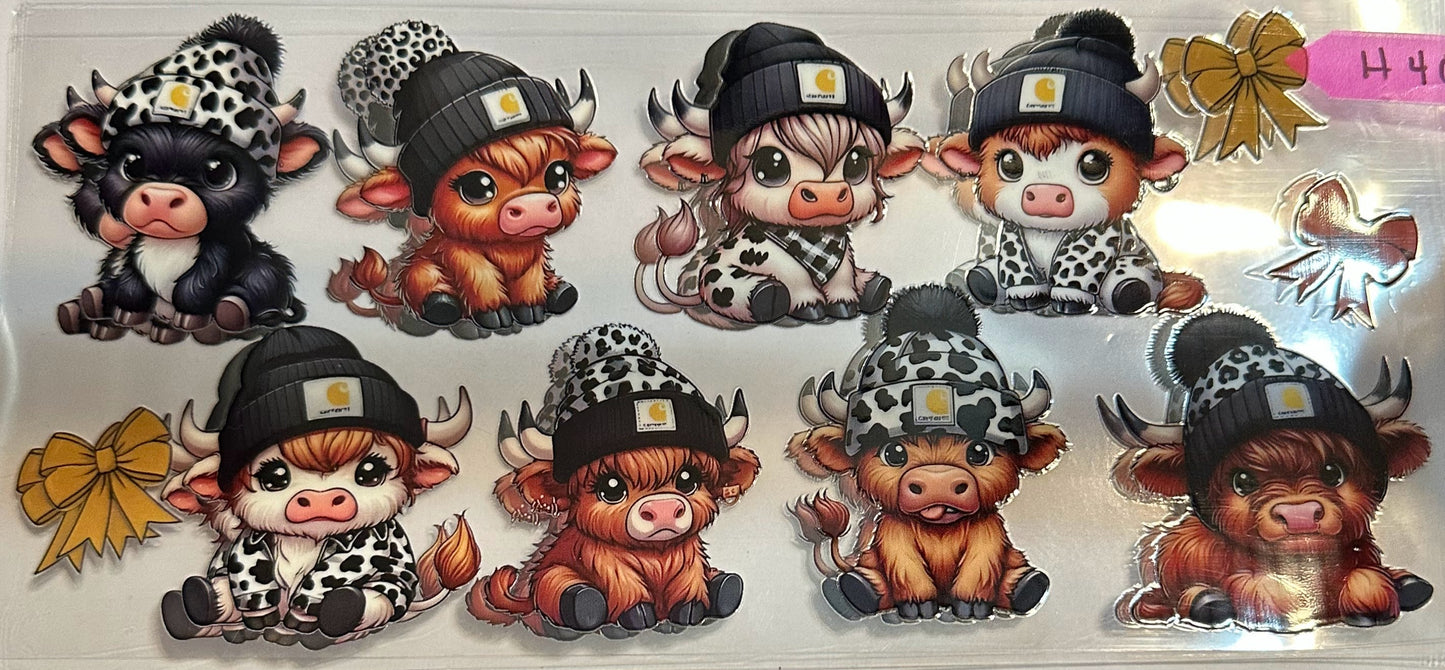 16oz Bow Highland Cows Cup Wrap