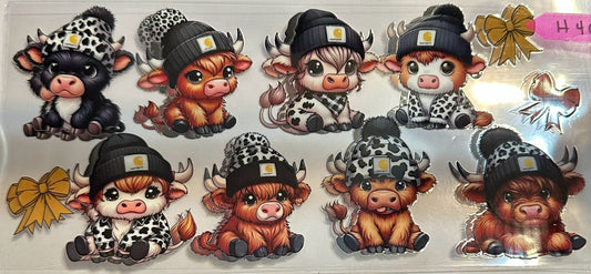 16oz Bow Highland Cows Cup Wrap