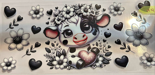 16oz Floral Cow Cup Wrap
