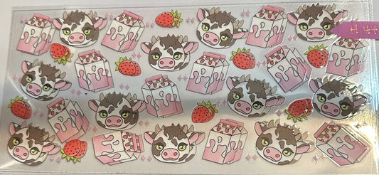 16oz Milk Cow and Strawberries Cup Wrap