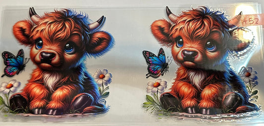 16oz Butterfly Highland Cow Cup Wrap