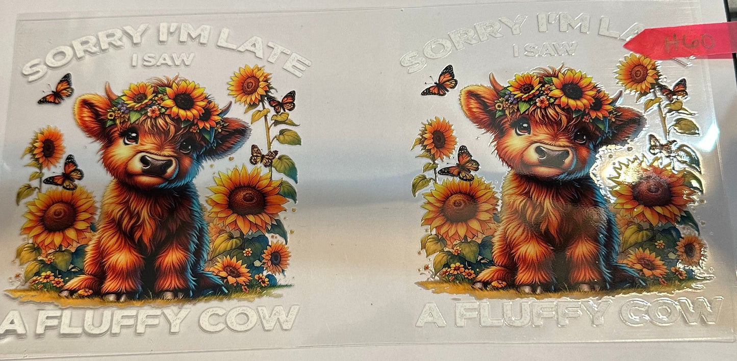 16oz Fluffy Highland Cow Cup Wrap