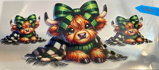 16oz Bow Highland Cow Cup Wrap