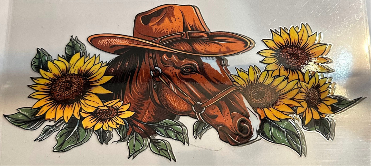 16oz Sunflower Horse Cup Wrap