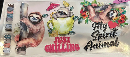 16oz Chilling Sloth Cup Wrap
