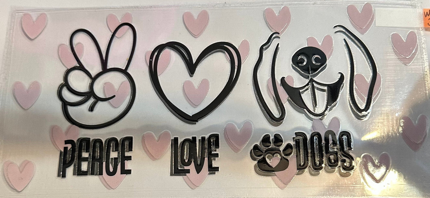 16oz Peace Love Dogs Cup Wrap
