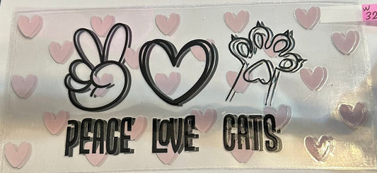 16oz Peace Love Cats Cup Wrap