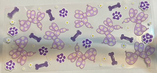 16oz Floral Purple Dog Cup Wrap