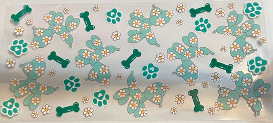 16oz Floral Teal Cup Wrap