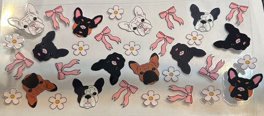 16oz Floral Bow Dogs Cup Wrap