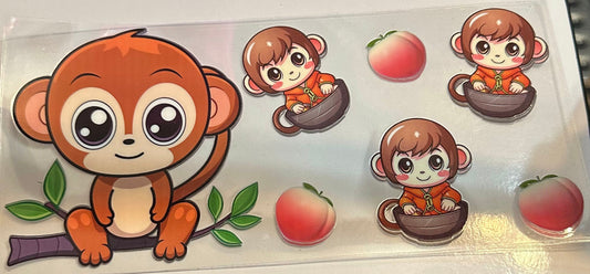 16oz Peaches Monkey Cup Wrap