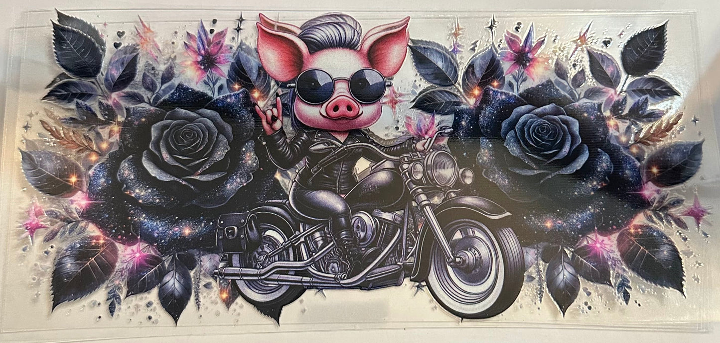 16oz Floral Pig Cup Wrap