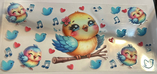 16oz Song Bird Cup Wrap