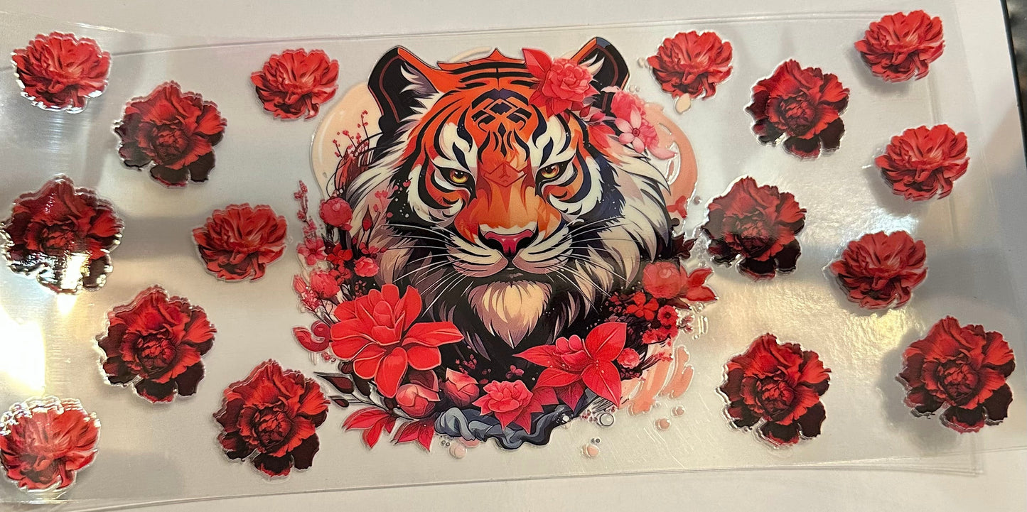 16oz Floral Tiger Cup Wrap