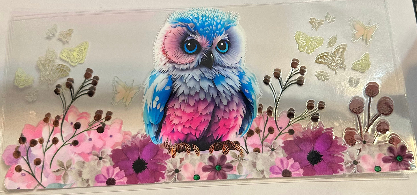 16oz Floral Owl Cup Wrap