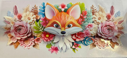16oz Floral Fox Cup Wrap