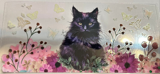 16oz Floral Butterfly Cat Cup Wrap