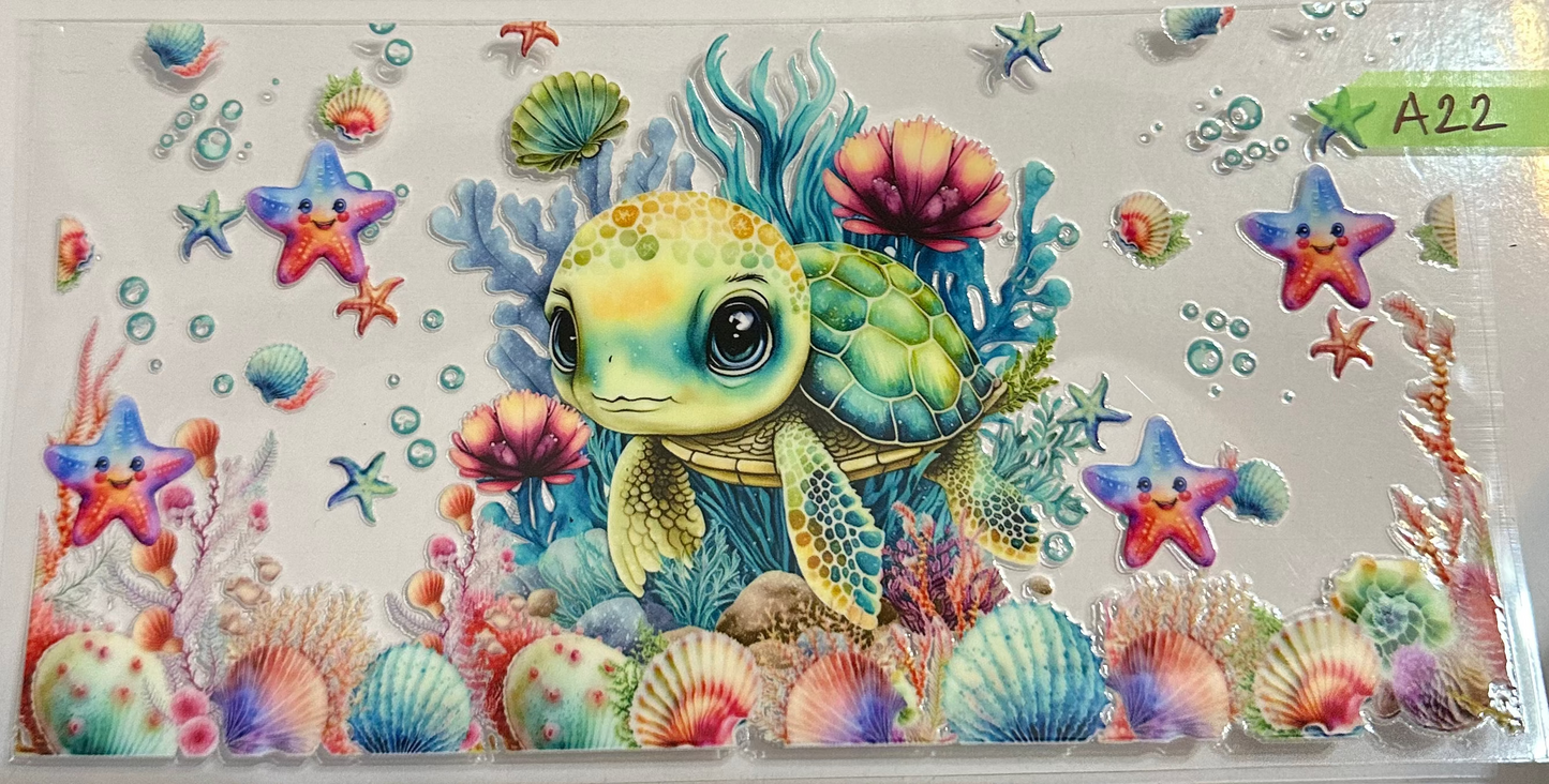 16oz Sea Turtle Cup Wrap