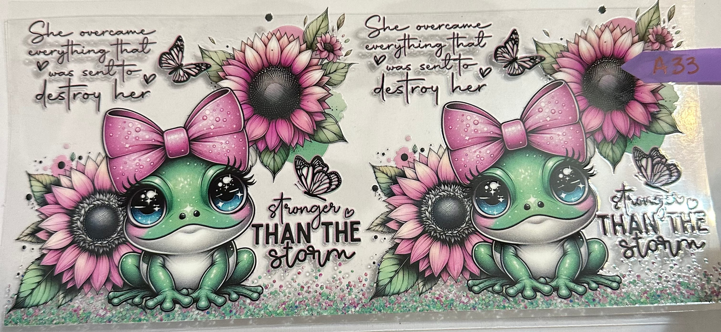 16oz Inspirational Floral Frog Cup Wrap