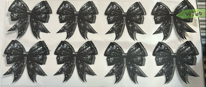 16oz Black Glittery Bows Cup Wrap