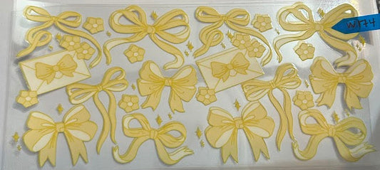16oz Yellow Bows Cup Wrap