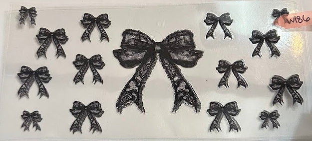 16oz Black Lace Bows Cup Wrap