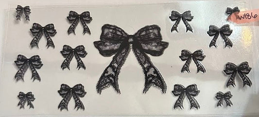 16oz Black Lace Bows Cup Wrap