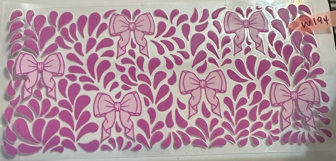 16oz Pink Bows with Purple Background Cup Wrap