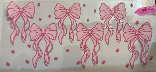 16oz Pink Bows with Pink Polka Dots Cup Wrap