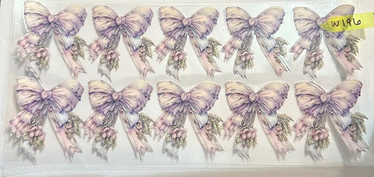 16oz Lavendar and Pink Bow with Flowers Cup Wrap