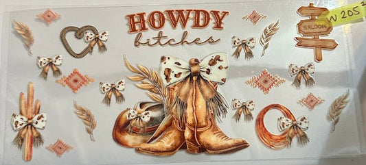 16oz Howdy Bitches Western Boot Cup Wrap