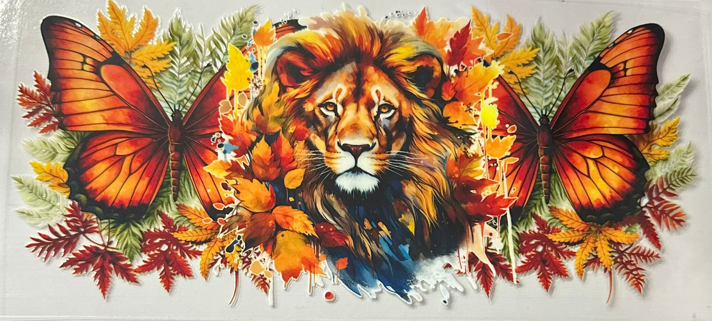 16oz Fall Lion Cup Wrap