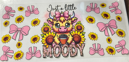 16oz Floral Moody Cow Cup Wrap