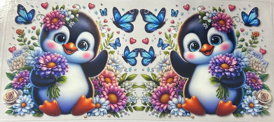 16oz Floral Penguin Cup Wrap