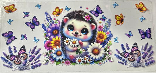 16oz Floral Hedgehog Cup Wrap