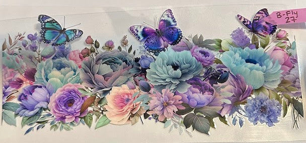 16oz Floral with Butterflies Cup Wrap
