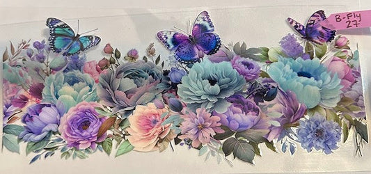 16oz Floral with Butterflies Cup Wrap