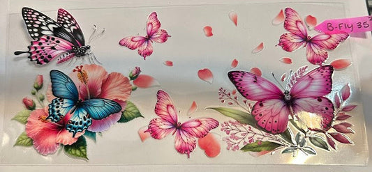 16oz Butterflies with flower petals Cup Wrap