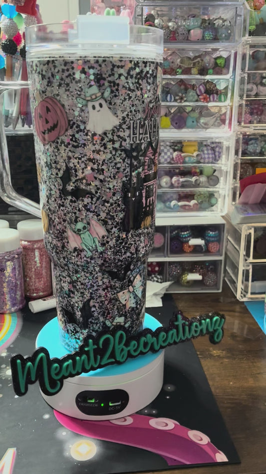 40 oz premade acrylic dry snowglobe cup