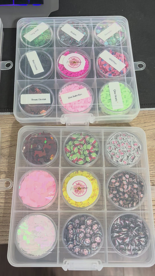 Sample mystery box - polymer clay and shaped glitter